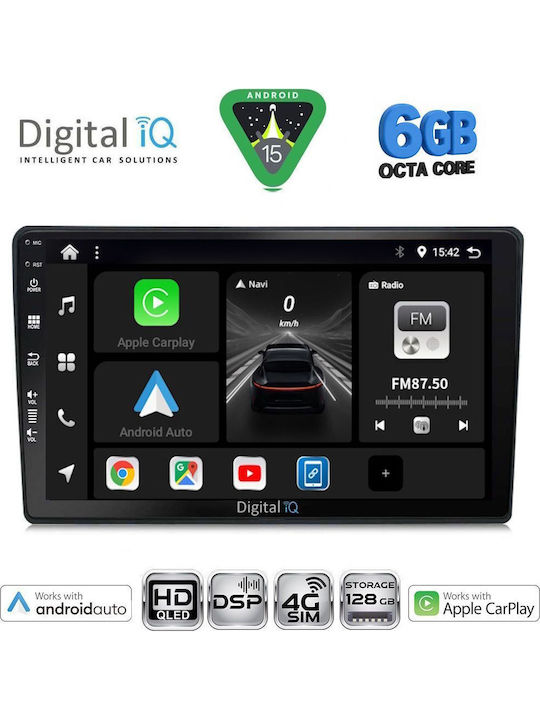 Digital IQ Car Audio System for Audi A4 2002-2008 (Bluetooth/USB/WiFi/GPS/Apple CarPlay/Android Auto) with 9" Touch Screen