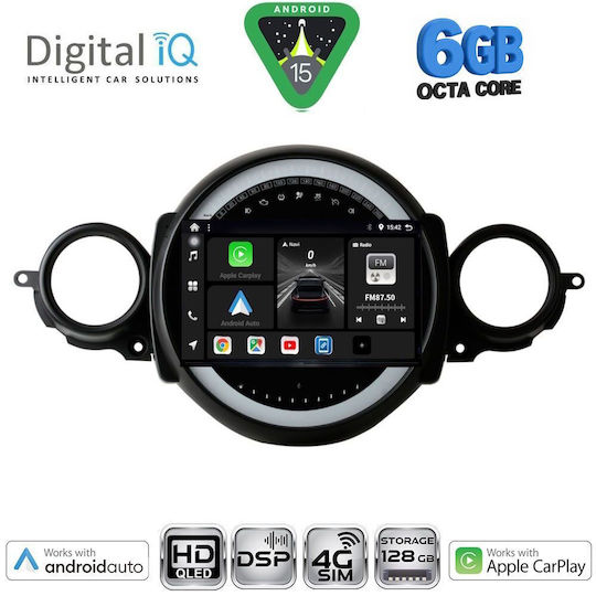 Digital IQ Car Audio System for Mini Cooper / Clubman 2011-2013 Bluetooth USB Wi-Fi GPS Apple CarPlay Android Auto with 9 Inch Touch Screen DIGITAL IQ BXF 17064 CPAA