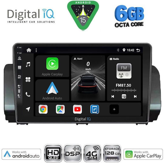 Digital IQ Car Audio System for Dacia Logan / Sandero / Jogger Bluetooth USB WiFi GPS Apple CarPlay Android Auto with 9" Touch Screen