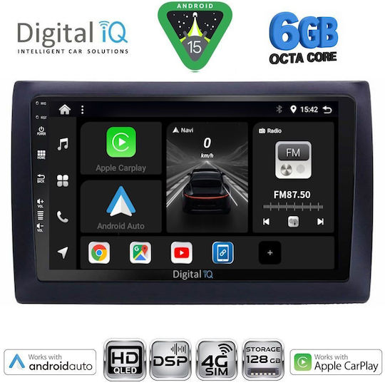 Digital IQ Car Audio System for Fiat Stilo 2001-2007 (Bluetooth/USB/WiFi/GPS/Apple CarPlay/Android Auto) with 9" Touch Screen