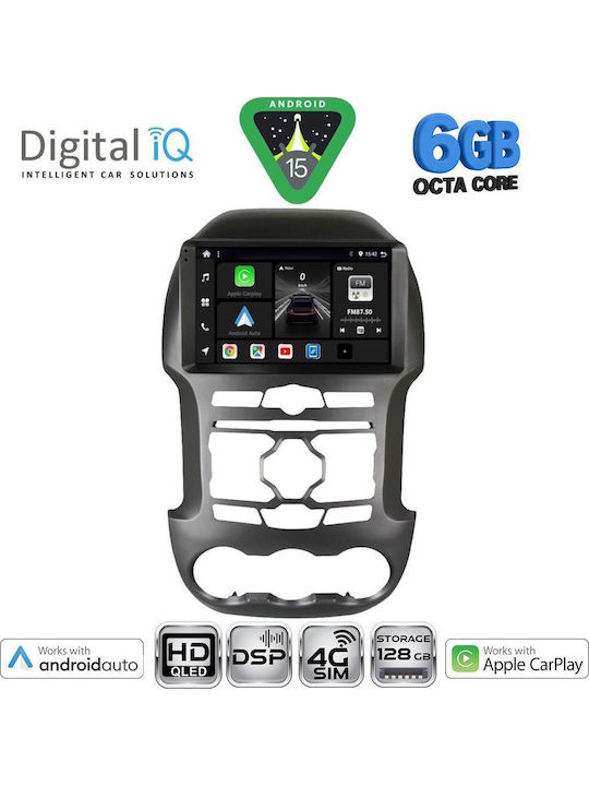 Digital IQ Car Audio System for Ford Ranger 2011-2015 Bluetooth USB WiFi GPS Apple CarPlay Android Auto with 9" Touch Screen