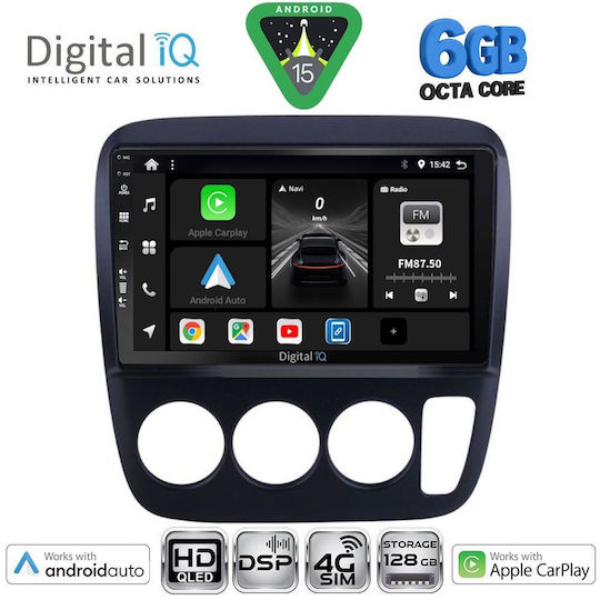 Digital IQ Car Audio System for Honda CR-V 1996-2006 with A/C (Bluetooth/USB/Wi-Fi/GPS/Apple CarPlay/Android Auto) with 9" Touch Screen