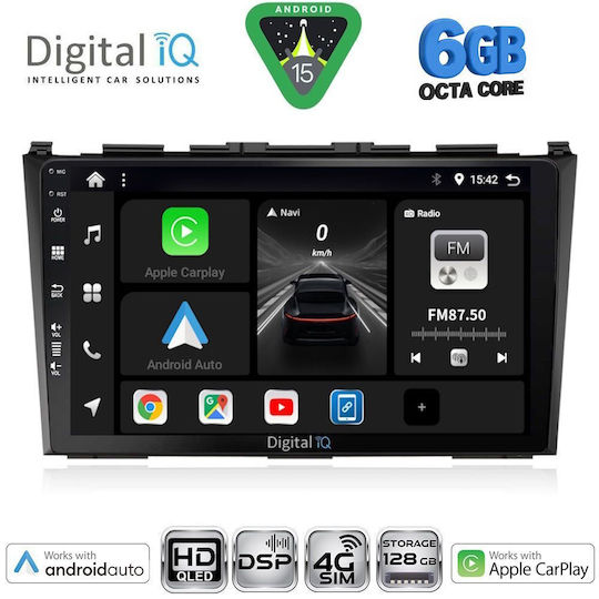 Digital IQ Ηχοσύστημα Αυτοκινήτου για Honda CR-V 2006-2012 (Bluetooth/USB/WiFi/GPS/Apple-Carplay/Android-Auto) με Οθόνη Αφής 9"