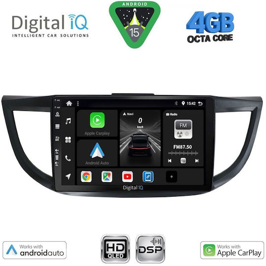 Digital IQ Car Audio System for Honda CR-V 2013-2017 Bluetooth USB WiFi GPS Apple CarPlay Android Auto with 10" Touch Screen