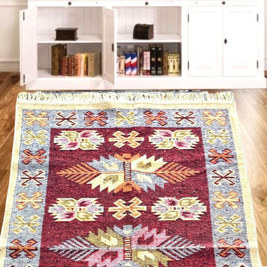 Kotonia Home Wohnzimmer Teppich Rechteckig Burgundisch 60x90cm