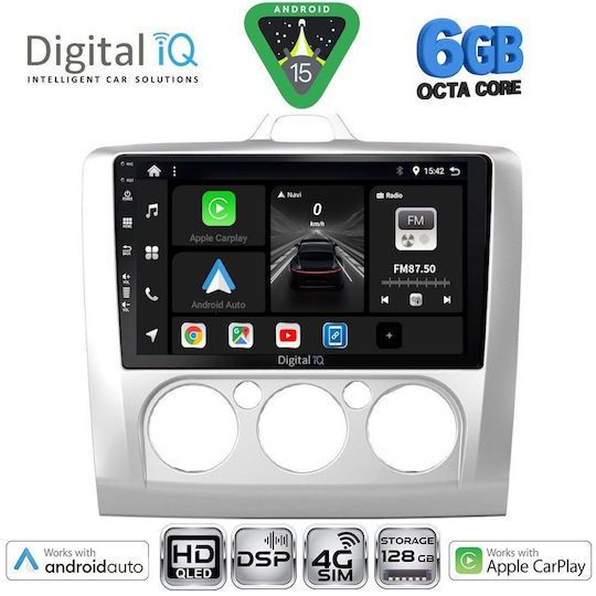 Digital IQ Car Audio System for Ford Focus 2005-2012 with A/C Bluetooth USB WiFi GPS Apple CarPlay Android Auto with 9" Touch Screen