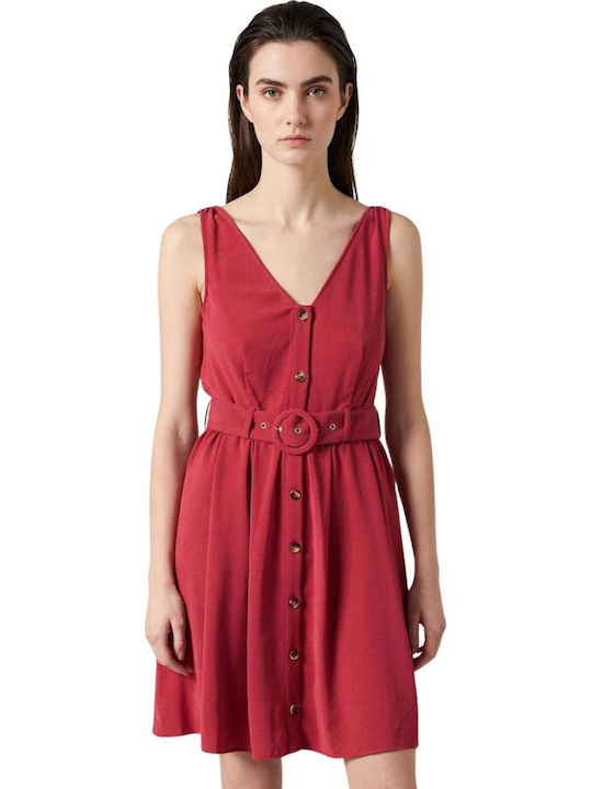 Naf Naf Stelle Damenkleid Mit Dickem Träger Rote Sommer Xxs
