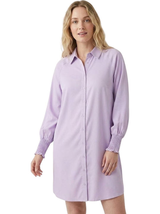 Naf Naf Lapepite Women's Dress Purple Casual Shirt Dress L