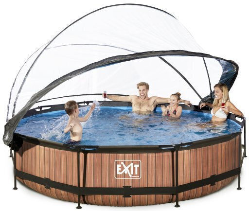 Exit Toys Кръгъл Басейн С Метална Рамка Кафяв