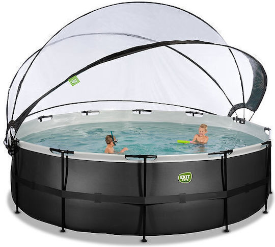 Exit Toys Piscină Rotundă cu Cadru Metalic 488x122 cm Neagră