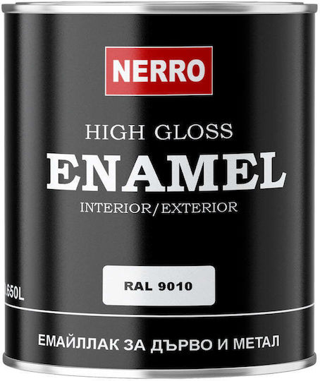 Vopsea Email Lemn Metal Ral 9010 Alb 0.650 L Nerro