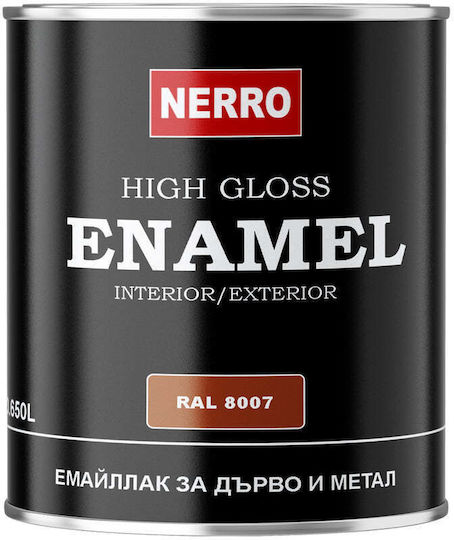 Enamel Paint Wood Metal Ral 8007 Brown 0.650 L Nerro