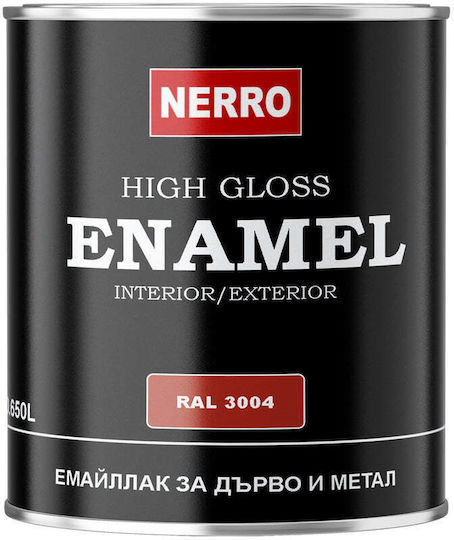 Enamel Paint Wood Metal Ral 3004 Bordeaux 0.650 L Nerro