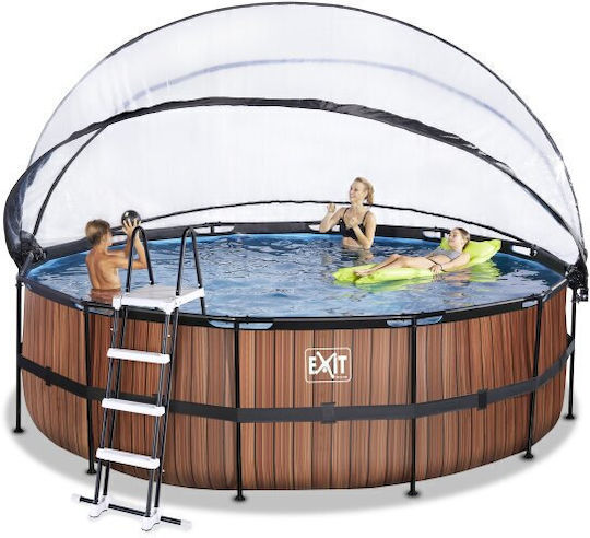 Exit Toys Round Wooden Swimming Pool 450x122cm Brown