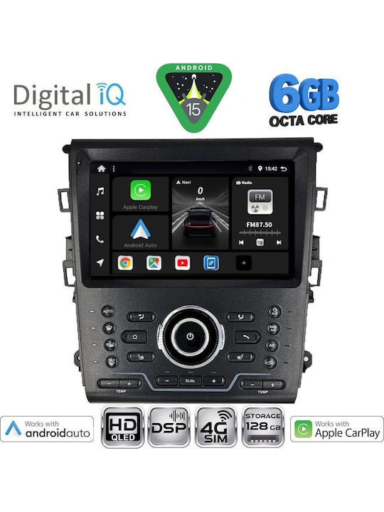 Digital IQ Auto-Audiosystem für Ford Mondeo 2014-2023 mit Klima (Bluetooth/USB/Eingebautes Wi-Fi/GPS/Apple CarPlay/Android Auto) mit Touchscreen 9 Zoll