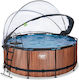 Exit Toys Runde Schwimmbecken Holz 360x122cm Braune