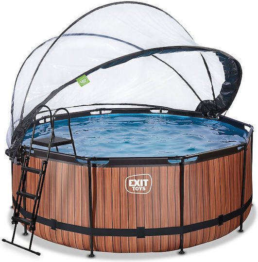 Exit Toys Runde Schwimmbecken Holz 360x122cm Braune