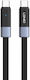 Ldnio Flat LED Braided USB 2.0 Cable USB-C Male - USB-C 65W Black 2m