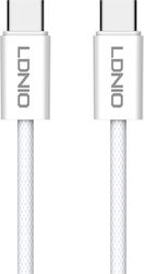 Ldnio Braided USB 2.0 Cable USB-C Male - USB-C 65W White 1m Ldnio Braided USB 2.0 Cable USB-C Male - USB-C 65W White 1m