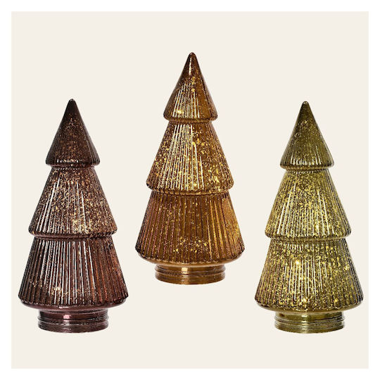 Beauty Home Glass Tree with LED Lights 23 cm Amber