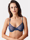 Blue Athletic Bra with Underwire