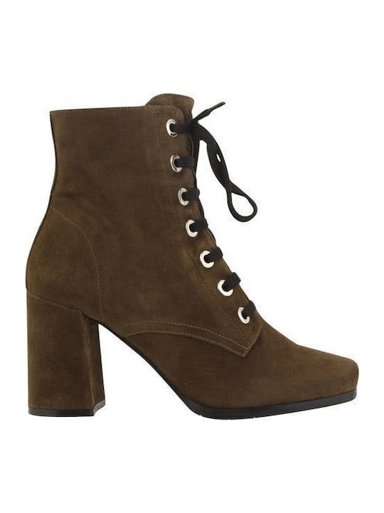 Kalogirou Leather Women's Ankle Boots Green Ank...