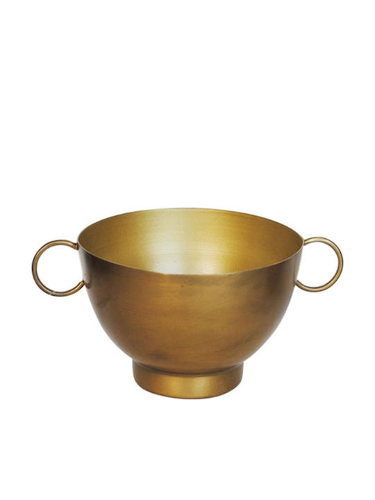 Atmosphera Metallic Yellow Plant Pot 16x10.5x8cm