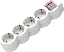 Geafos Power Strip 4 Sockets with Switch and 1.5m Cable