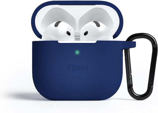 Etteri Калъф от силикон с кука в тъмносин цвят за Apple AirPods 4