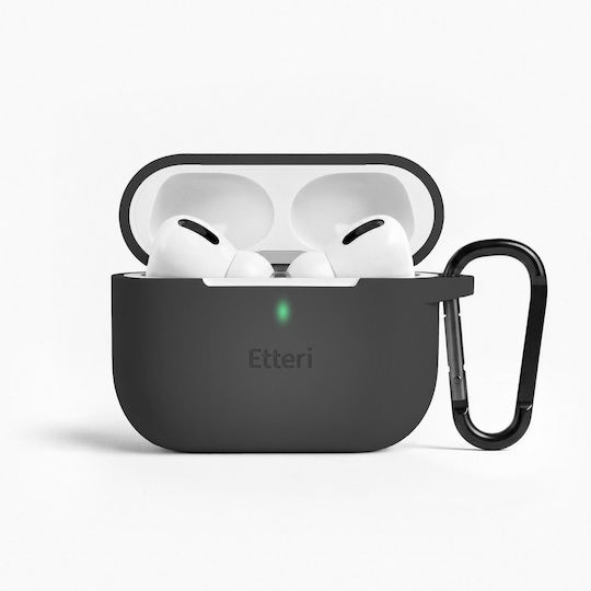 Etteri Калъф Силиконов С Кука В Черен Цвят За Apple AirPods Pro 3
