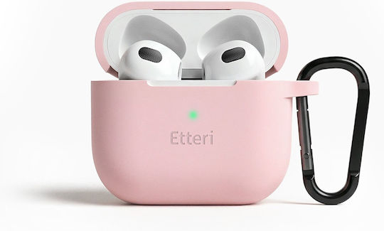 Etteri Калъф Силиконов С Кука В Розов Цвят За Apple AirPods 3