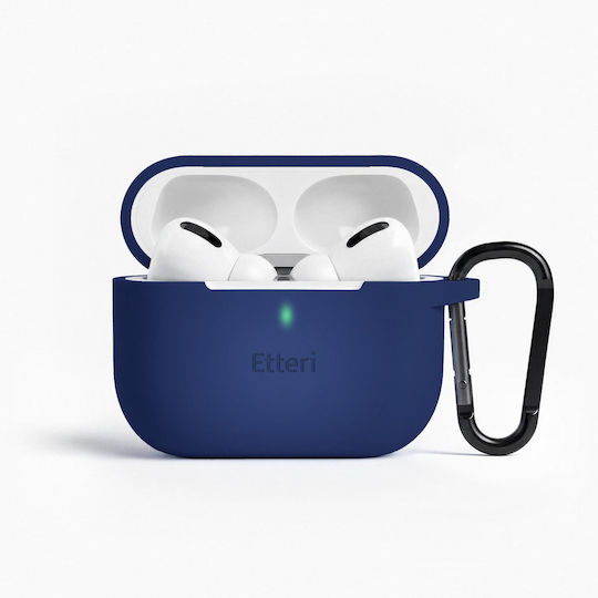 Etteri Калъф Силиконов С Кука В Тъмносин Цвят За Apple AirPods Pro 3