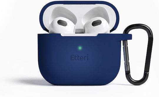 Etteri Калъф от силикон с кука в тъмносин цвят за Apple AirPods 3