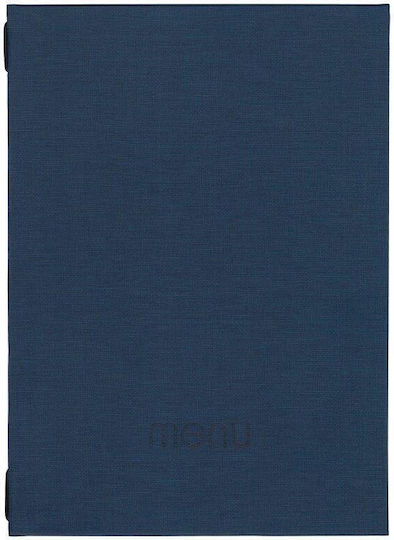 Next Menu Holder from PU Leather in Blue Colour 23x32 cm Set of 3 pcs