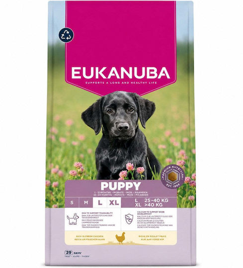 Eukanuba 18kg Dry Dog Food for Large Breed Puppies with Chicken