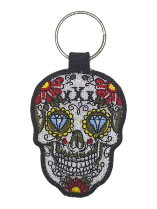 Ключодържател Текстилен Бродиран Лого Skull Mexican Зелен