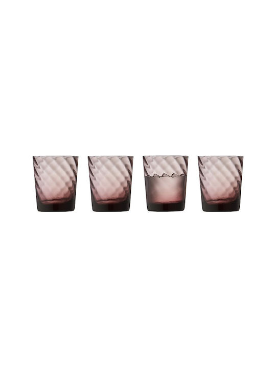 Bormioli Rocco Satz Brillen Wasser aus Glas in Rosa Farbe 300ml 4 Stück
