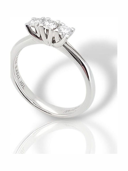 Mentzos Women's Ring with Diamond from 18K White Gold
