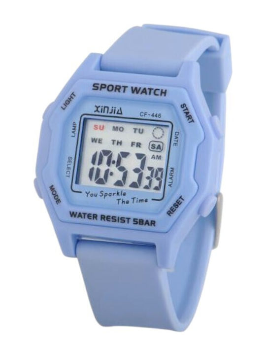 Digital Women's Watch 36mm Battery with Blue Rubber Strap