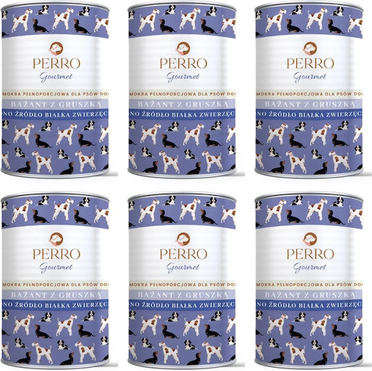 Perro Wet Dog Food in Cans with Meat and Pumpkin 6x400gr