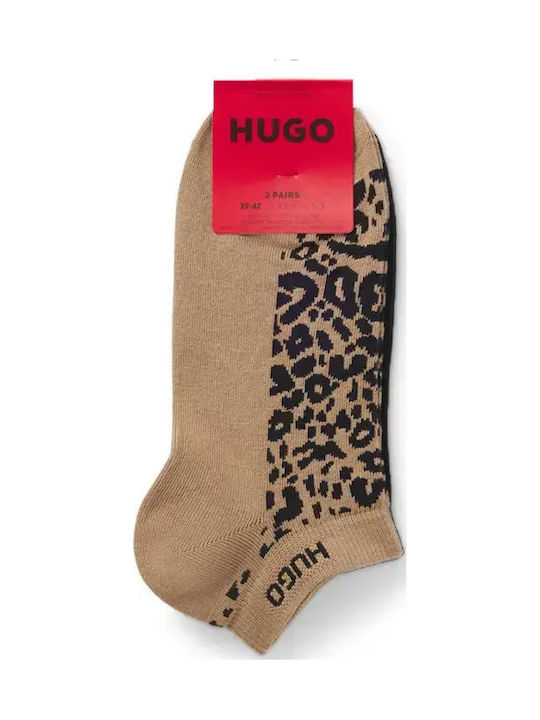 Hugo Γυναικείες Κάλτσες Μπεζ 2Pack