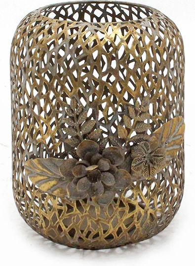 Zaros Metallische Goldene Laterne 18.5x20x24cm
