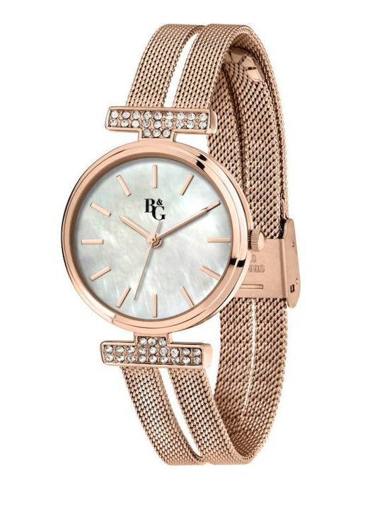 Chronostar Women's Watch 30mm Battery with Pink Gold Metal Bracelet