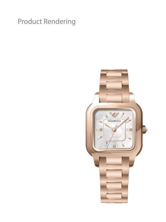 Emporio Armani Ceas de Damă 35mm Cu Baterie și Brățară Metalică Rose Gold