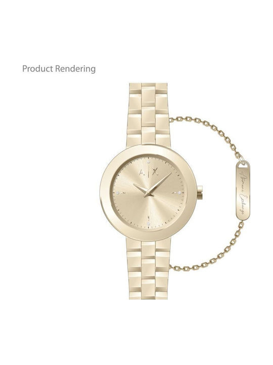 Armani Exchange Γυναικείο Ρολόι 36mm Μπαταρίας με Χρυσό Μεταλλικό Μπρασελέ