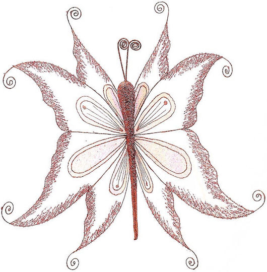 Figurină De Crăciun Fluture Roz 60 Cm