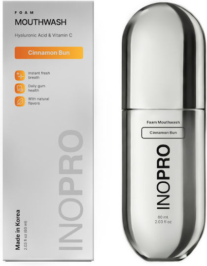 Apă de Gură, Spumă cu Acid Hialuronic și Vitamina C, Ruladă Dulce cu Scorțișoară, 60 ml