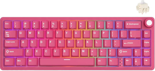 Royal Kludge R65 Gaming Πληκτρολόγιο με RGB φωτισμό (Αγγλικό US) Berry Red