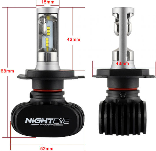 Led Autolampen 2Stück H7 25w 4000lm Mit Kühlkörper 12v/24v Ip68 6000k Nighteye