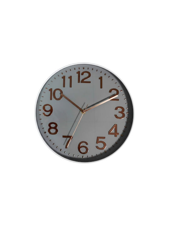 Tr283691 Ρολόι Τοίχου Πλαστικό Γκρι Ø25cm